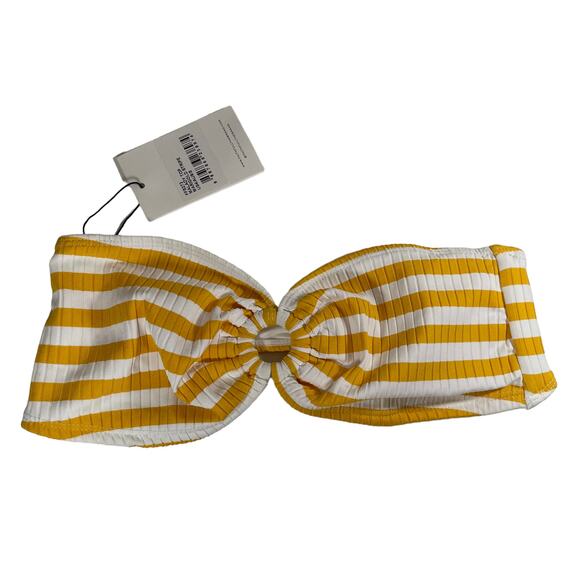 NWT FAITHFULL THE BRAND Swim Malady Bikini Top Striped Yellow Size Small 4 New - Picture 2 of 8